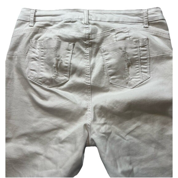 Wax Jeans Butt I Love You Women Sz 16 Soft Stretch Skinny Distressed 36x27 White - Picture 9 of 10